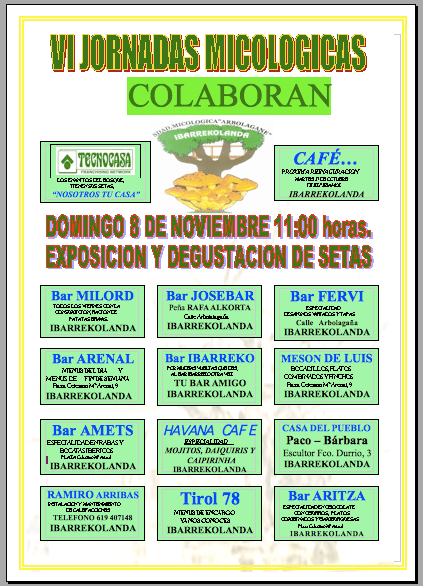 VI Jornadas micologicas