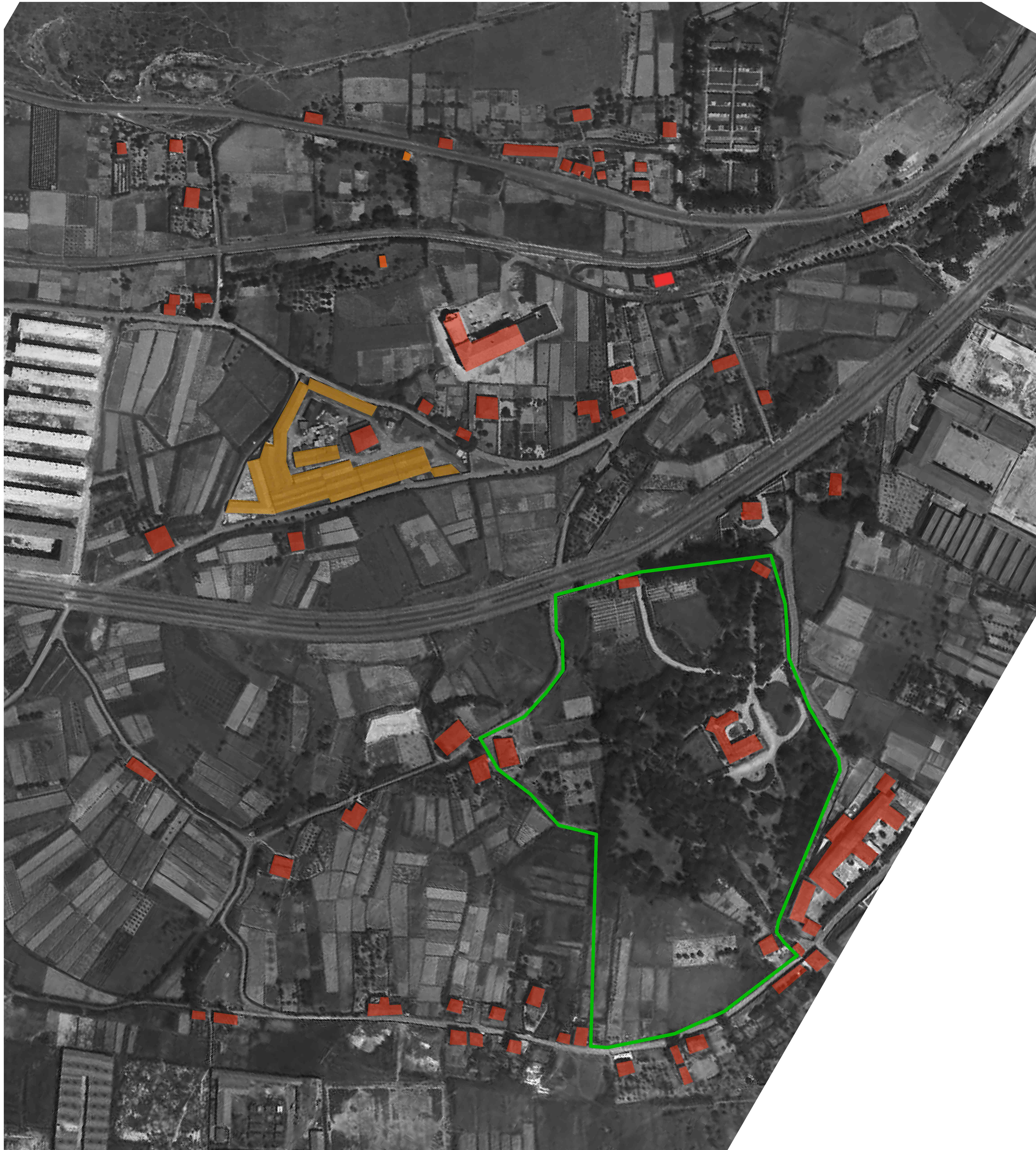 000 1949 Ibarrekolanda amarillo fabrica de baldosas de Construcciones Gamboa y Domingo SA verde parcela de los condes de Zubiria (sarriko)mazo